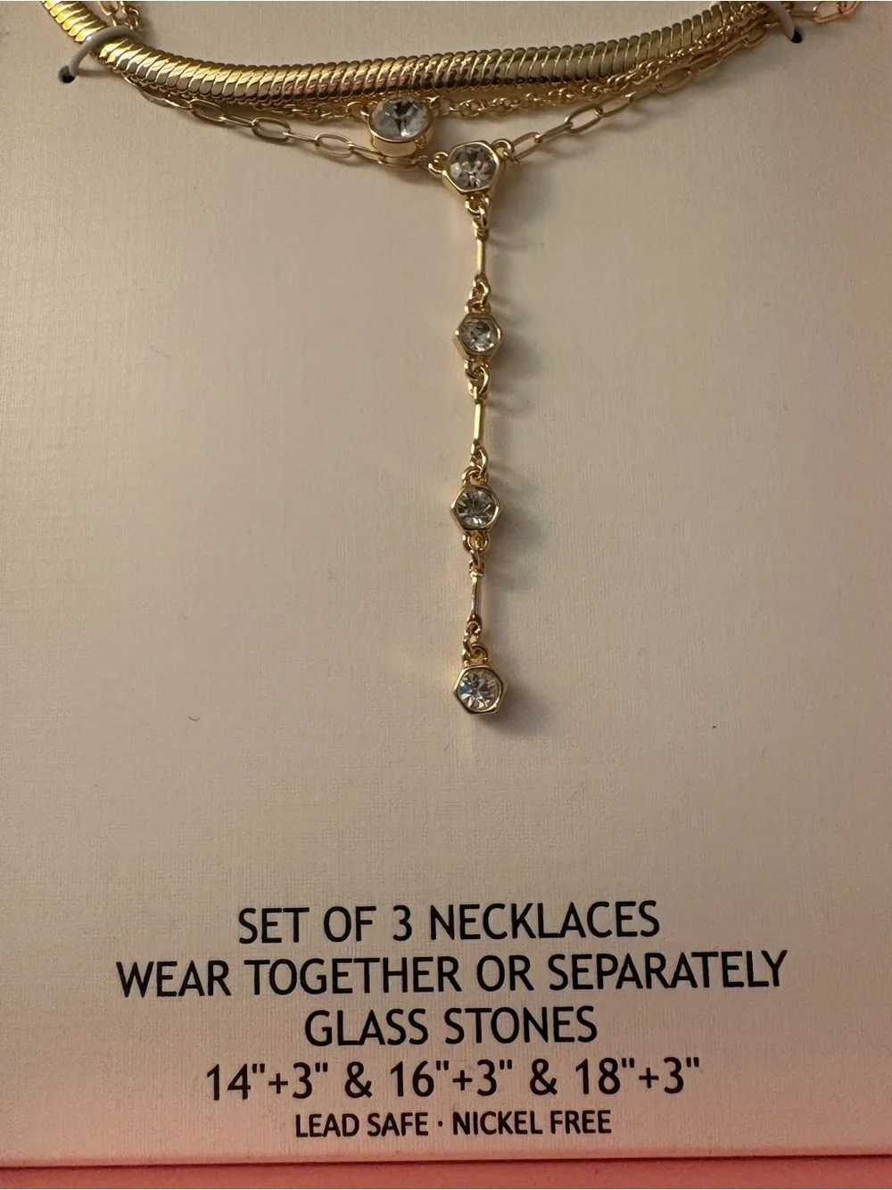 NEW House of Harlow 1960 Gold Layered Drop Necklace